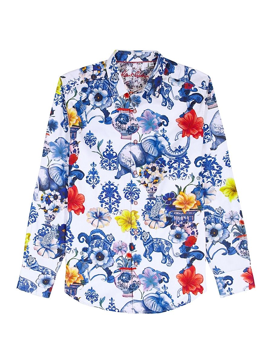 Men's Piccadilly Floral Cotton Shirt - Size XXL