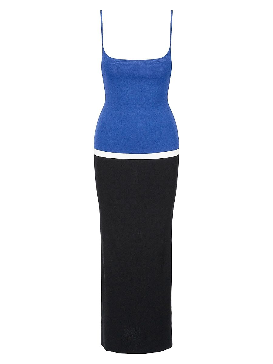 Women's Ignacio Colorblocked Body-Con Dress - Deep Sea Black Ivory - Size XL