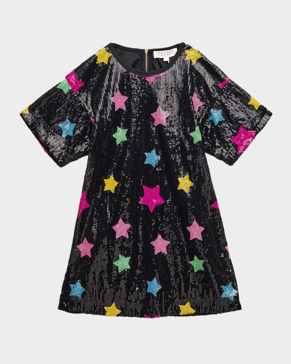 Girl & apos;s Sequined Star Mini Dress, Size 4-10