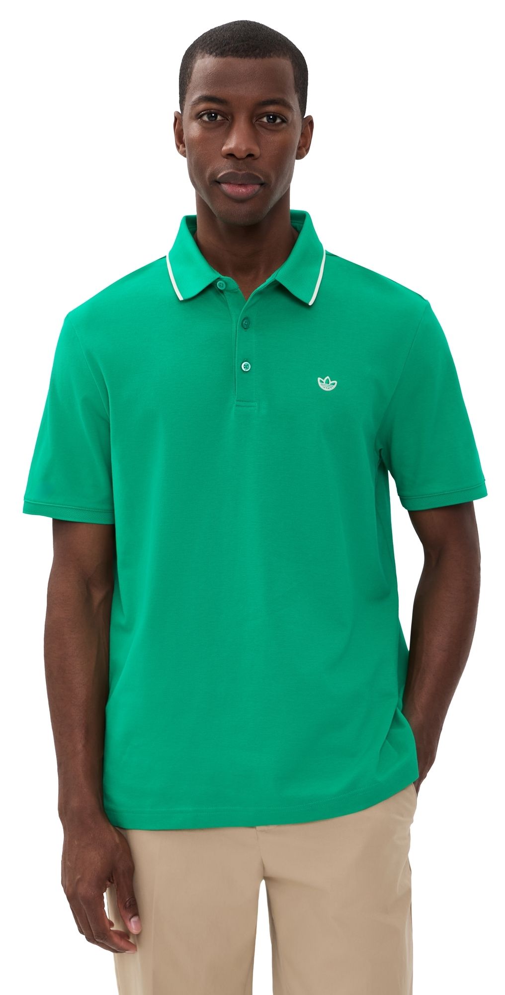 Adidas Golf Originals Twistknit Trefoil Polo Court Green M