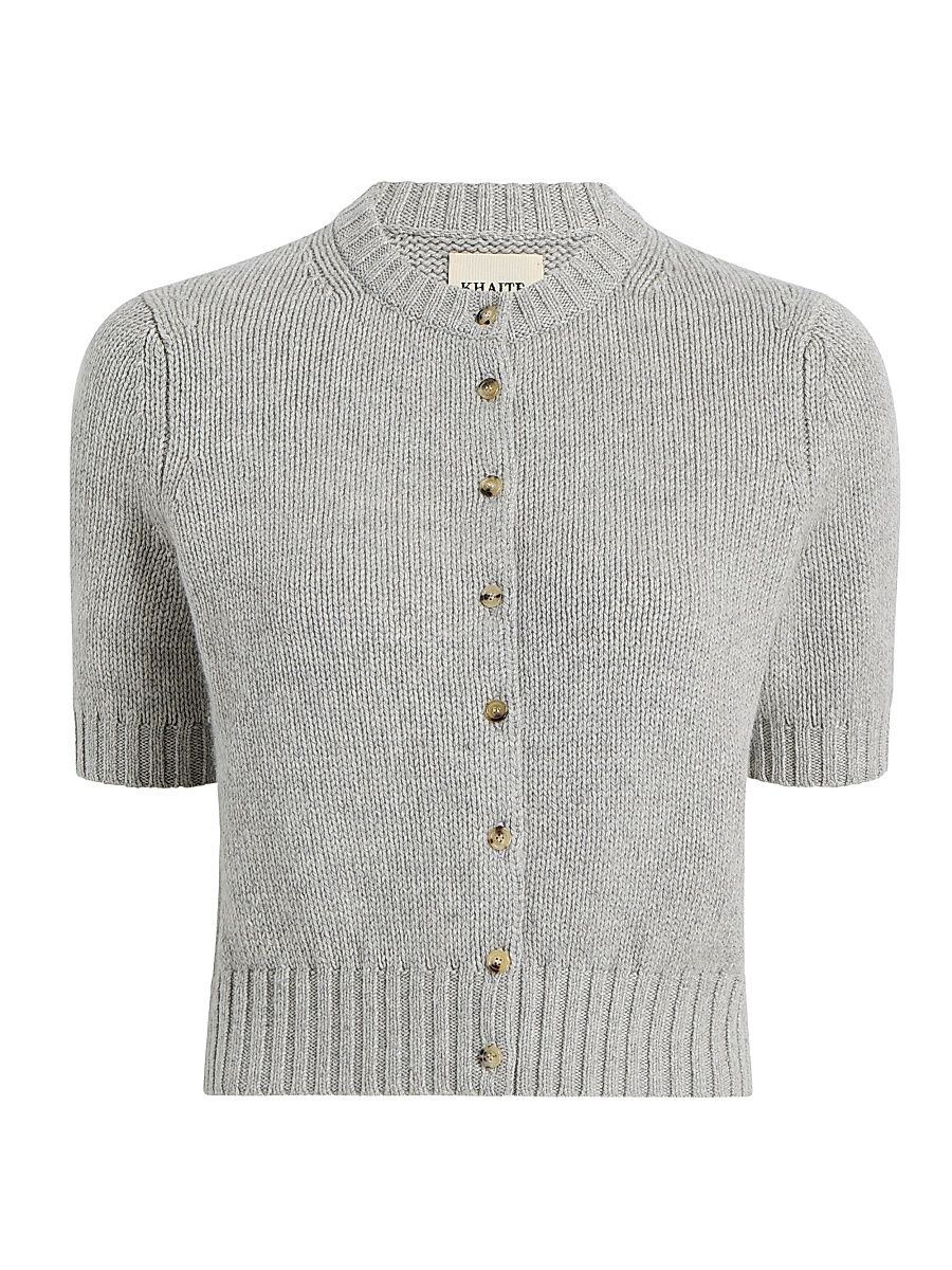 Women's Nora Cashmere-Blend Cardigan - Heather Grey - Size XL