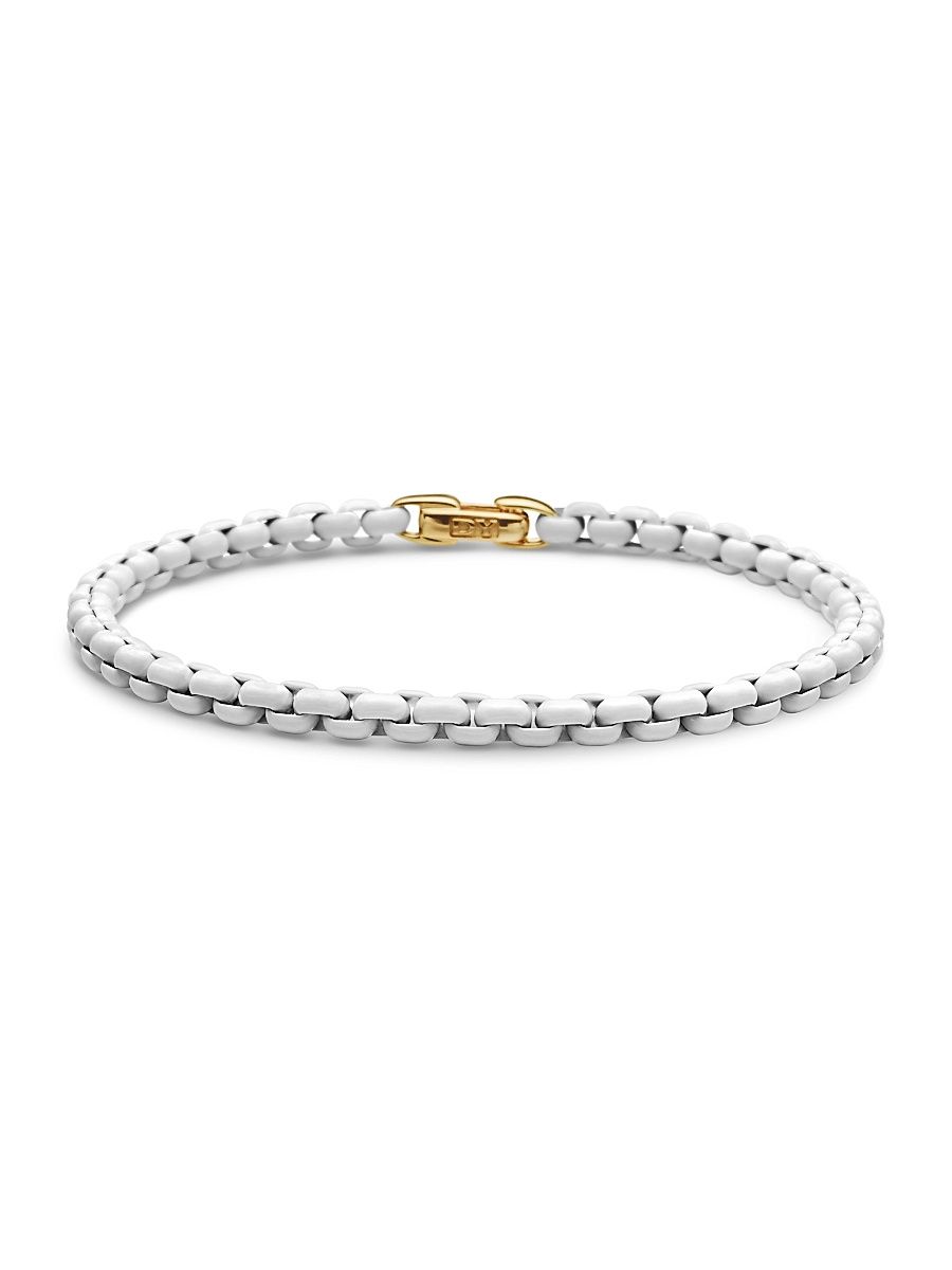 Women's DY Bel Aire Color Box Chain Bracelet - White - Size Large