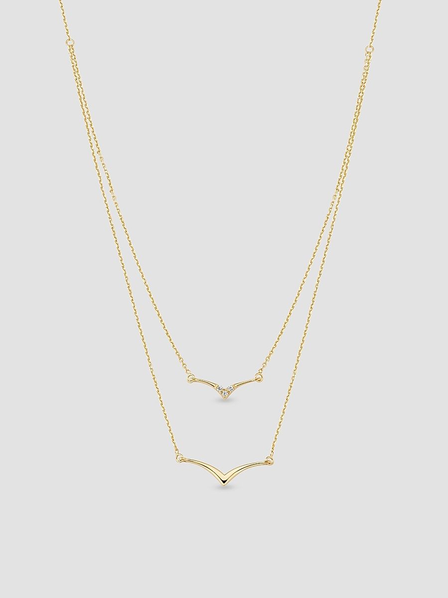 Women's 14K Yellow Gold Fly High Layered Pendant Necklace - Gold - Size 18