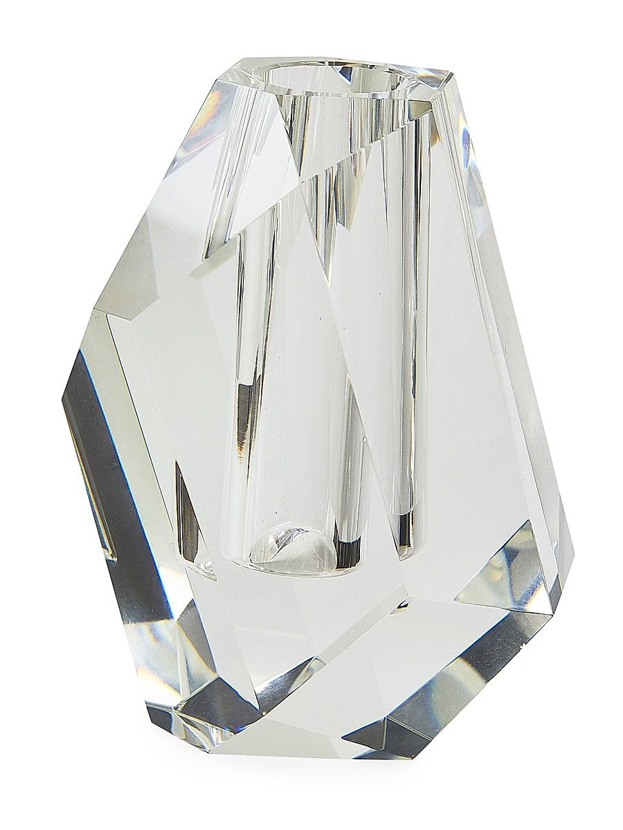 Crystal Multi-Faceted Rock Vase - Clear - Size Medium