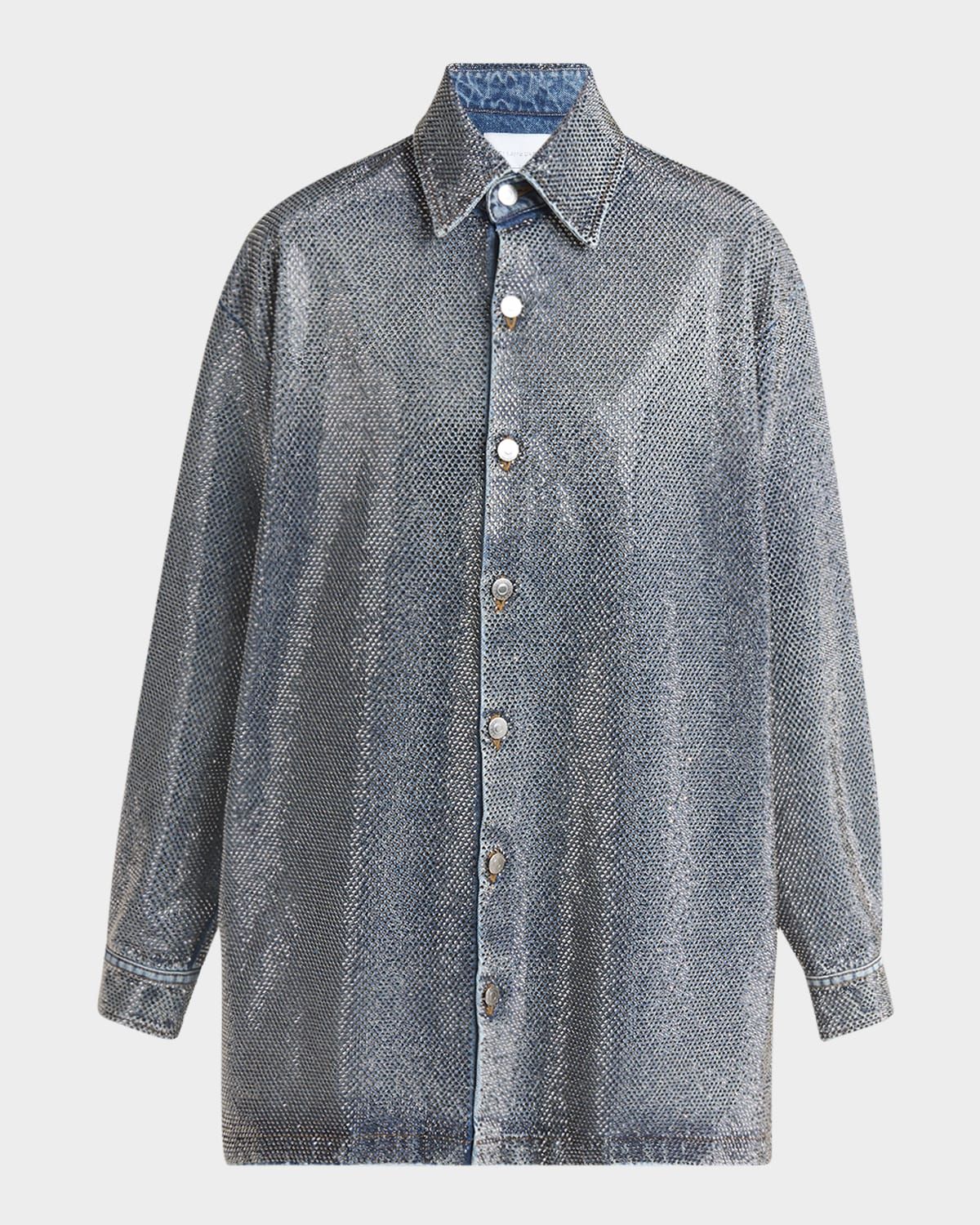 Crystal Hotfix Denim Overshirt