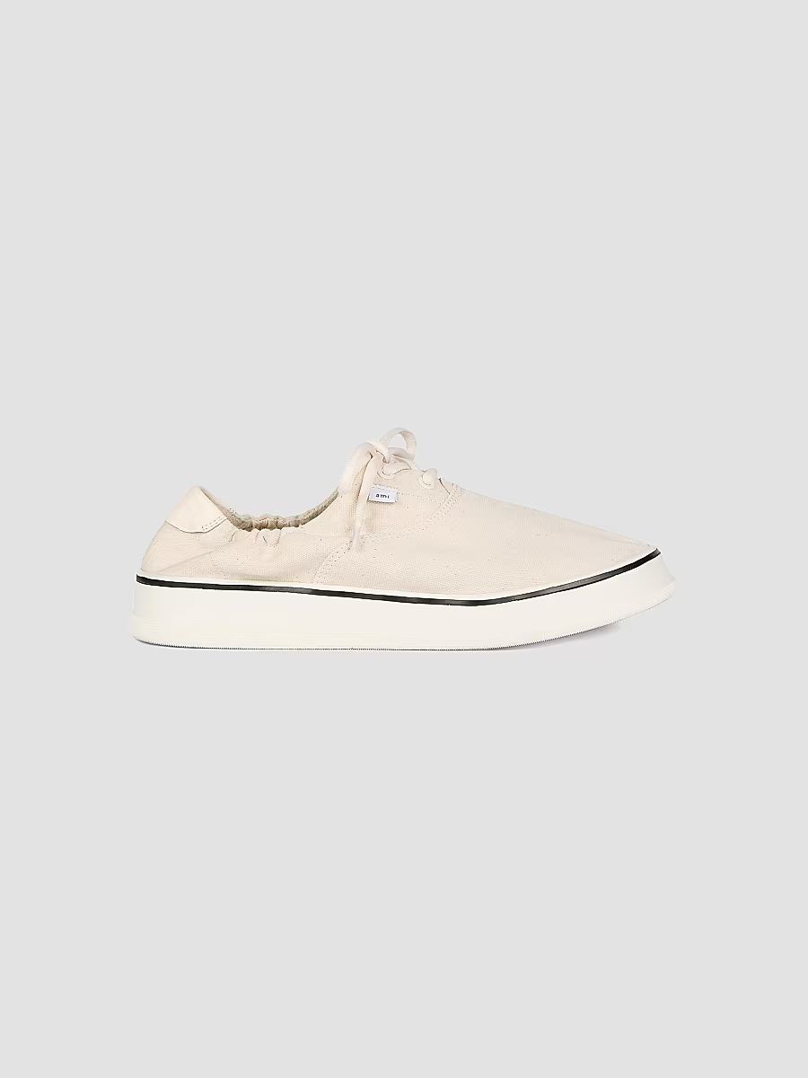 AMI Paris Men's Tennis Cotton Canvas Sneakers - Blanc Creme - Size 8