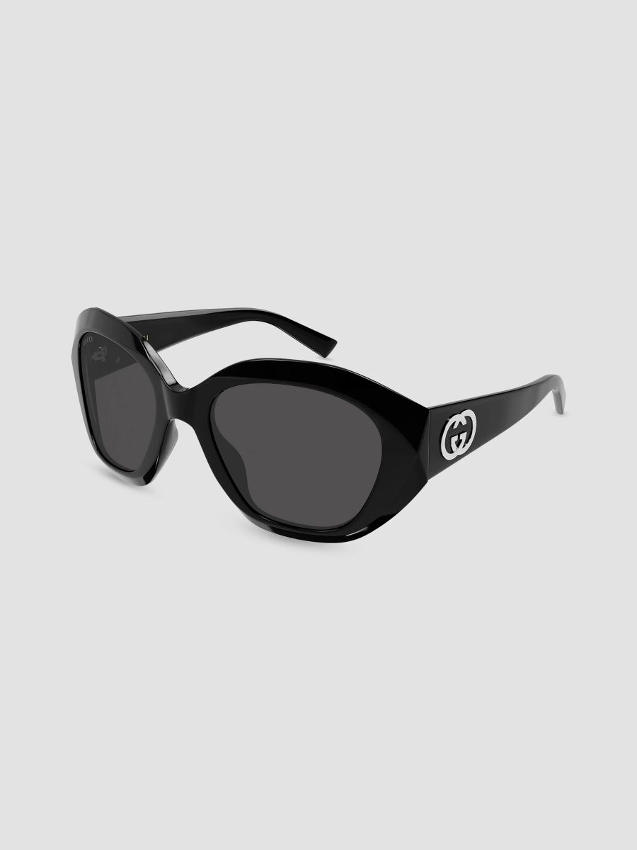 Gucci Women's Interlocking G Gg2200S Angles Round Sunglasses - Black