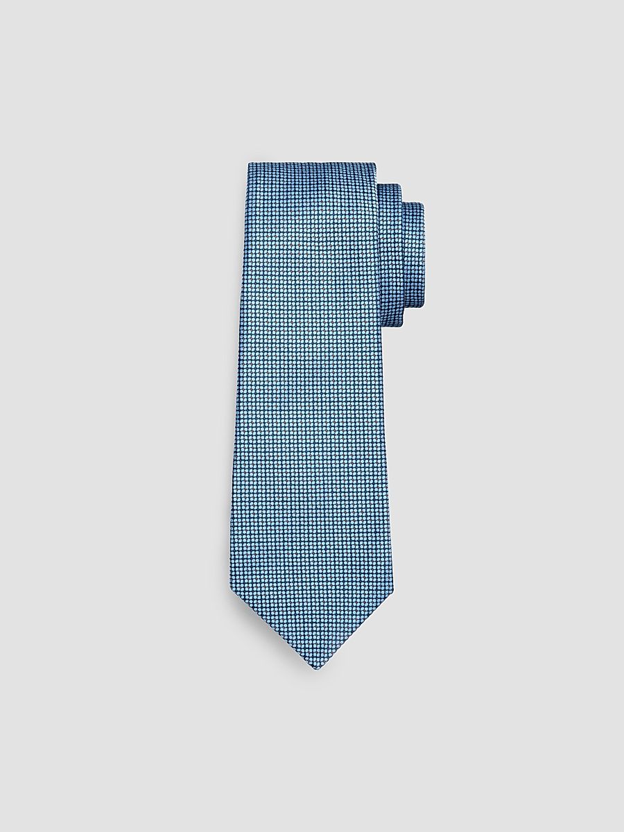Men's Floral Woven Silk Tie - Blue