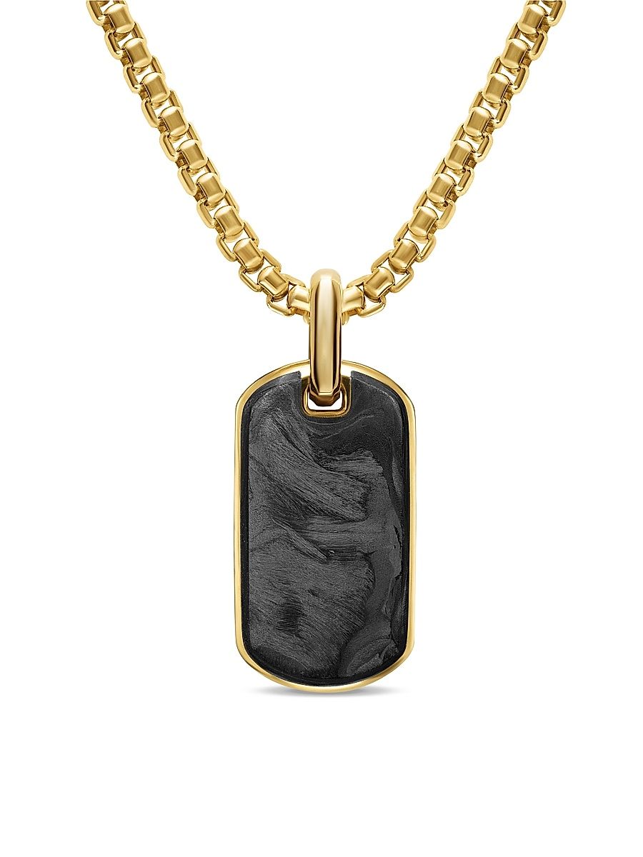 Men's Streamline Tag in 18K Yellow Gold with Forged Carbon, 21.2MM - Forged Carbon
