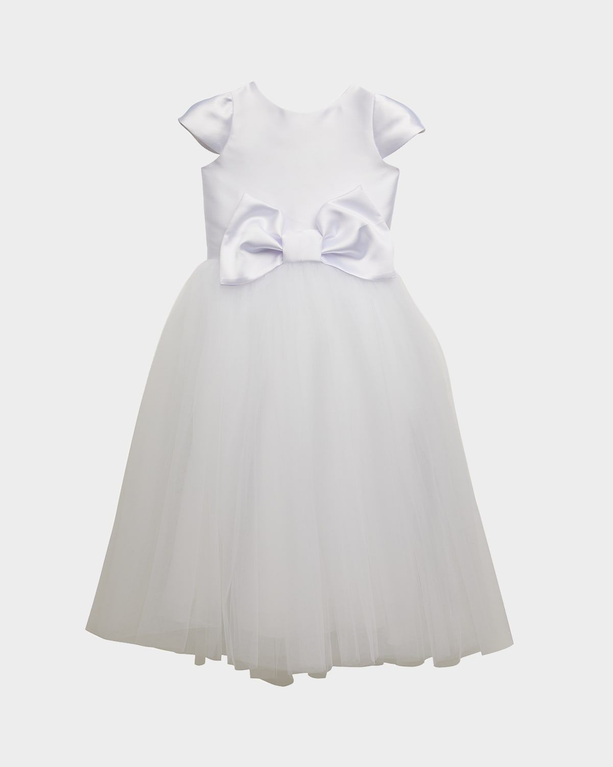 Girl & apos;s Elizabeth Satin Bow Tulle Dress, Size 2-12