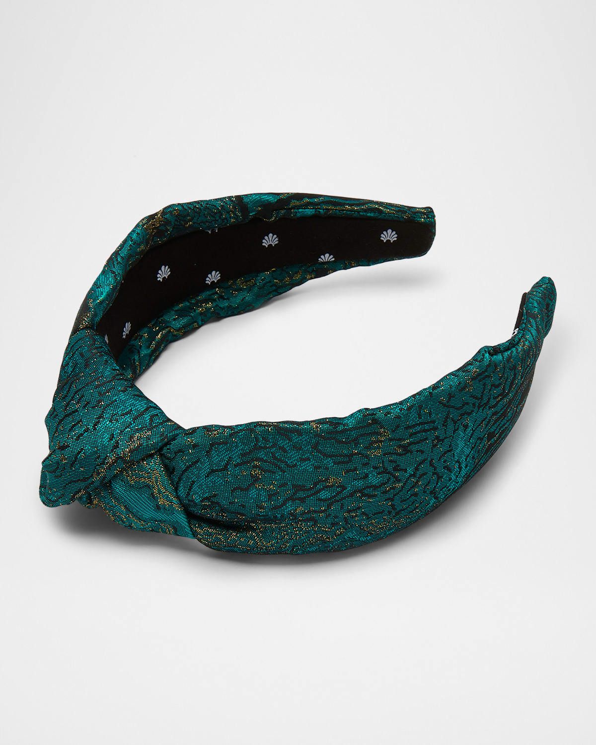 Jade Knotted Brocade Headband
