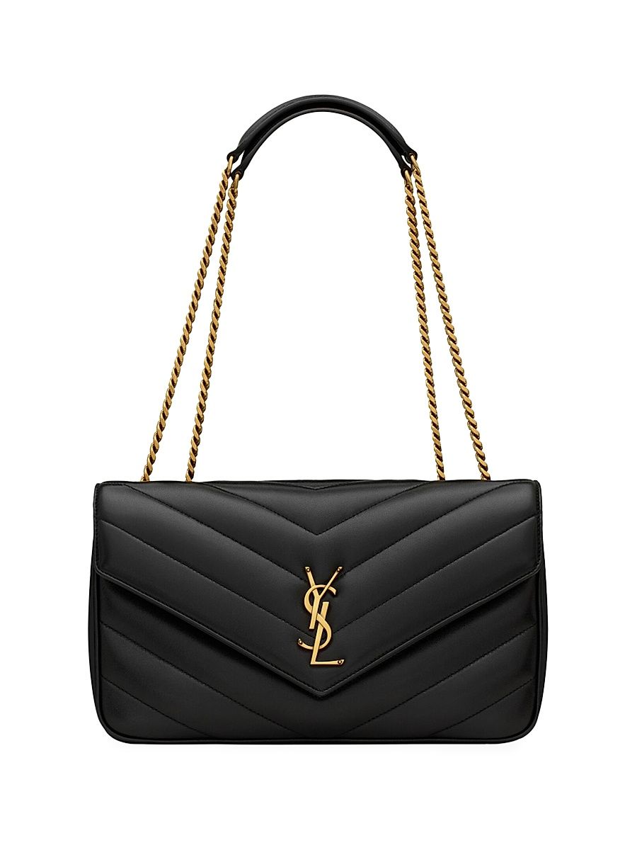 Women's Loulou Medium Shoulder Bag in Lambskin Leather - Noir