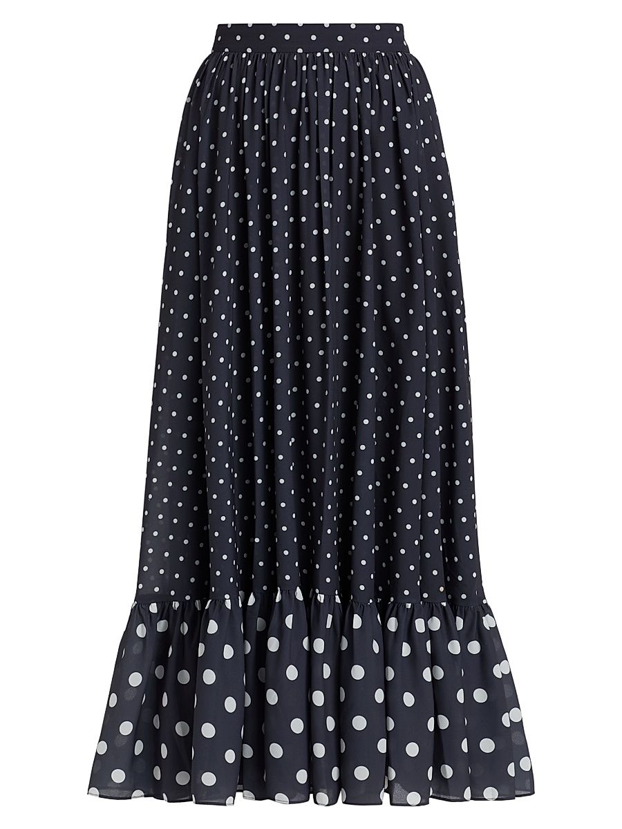 Women's Goldie Polka Dot Maxi Skirt - Midnight Polka Dot - Size 10