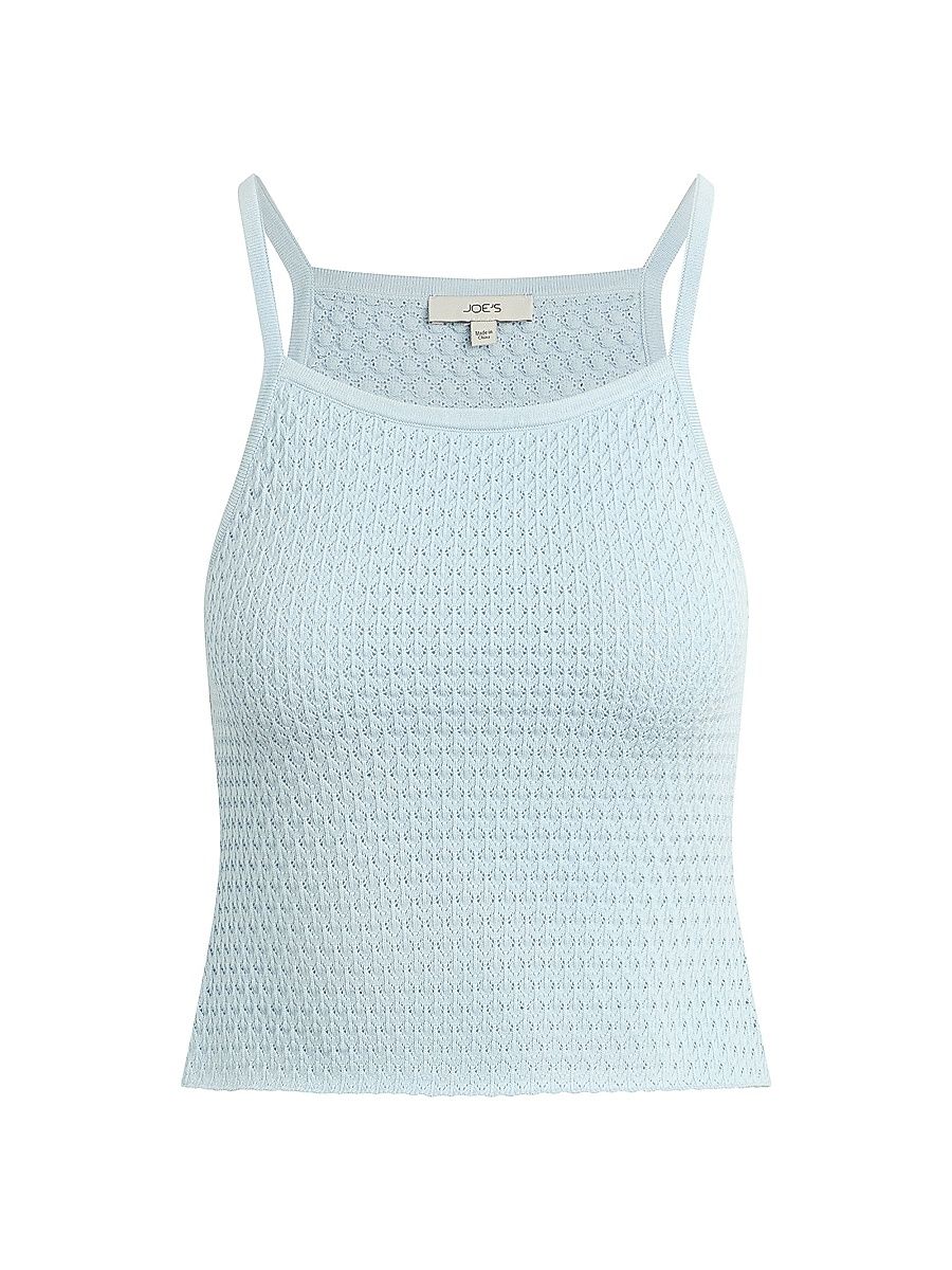 Joe's Jeans Women's The Pointelle Everyday Scoopneck Tank - Powder Blue - Size Large