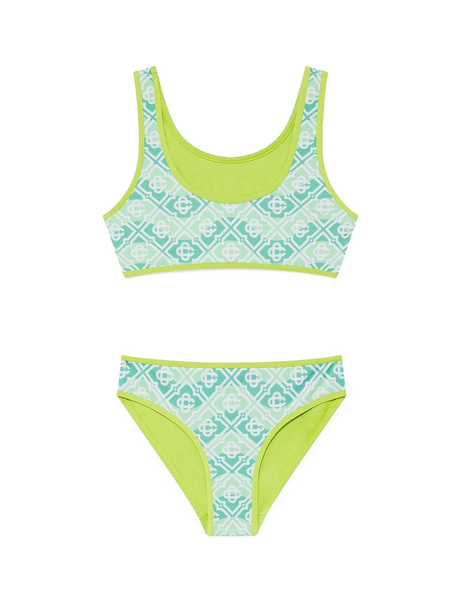 Little Girl's & Girl's Wavy Monogram Bikini - Size 13