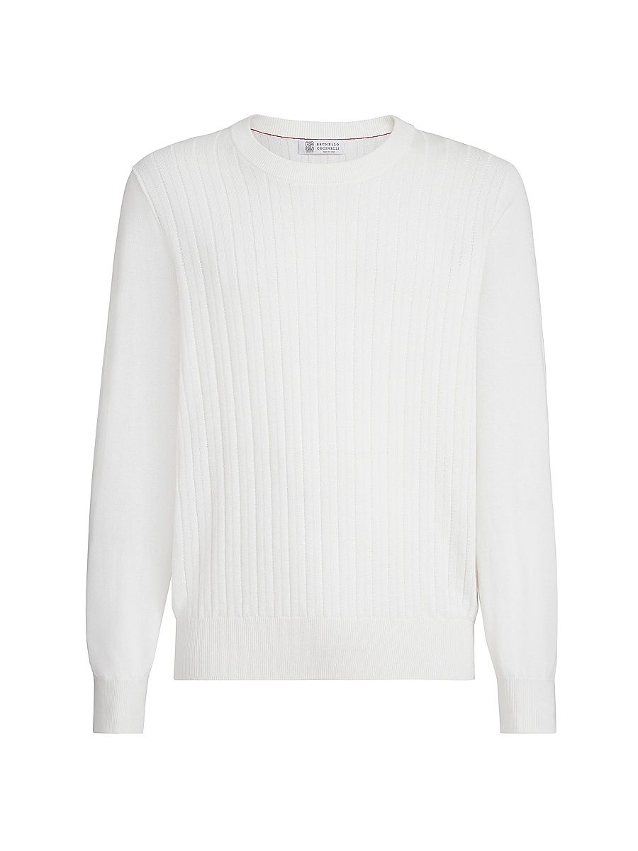 Men's Cotton Textured Rib Sweater - Panama - Size 50