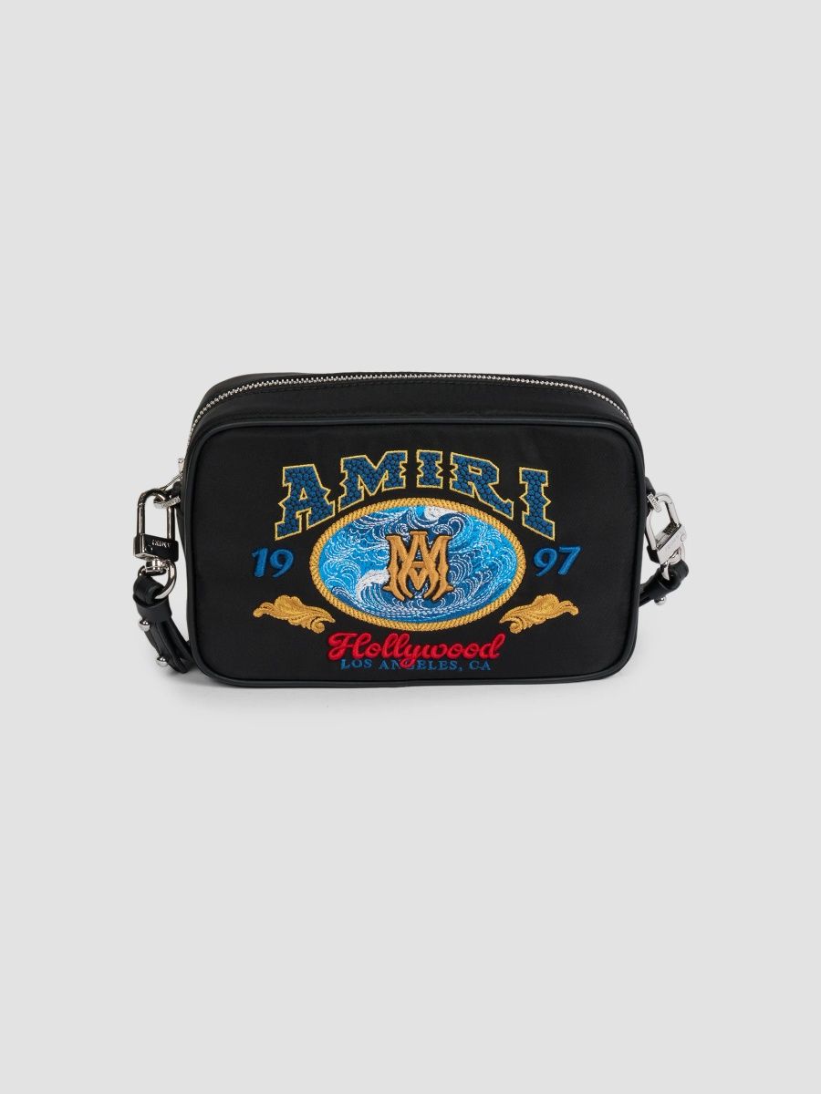 Amiri Men's Embroidered Logo Camera Case - Black