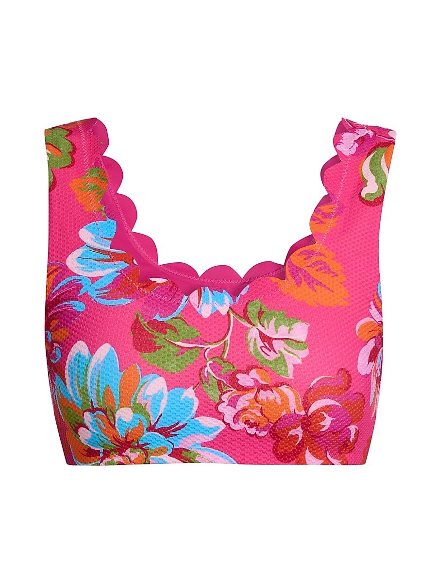 Women's Madison Floral Scallop Bikini Top - Sugar Bloom - Size XL