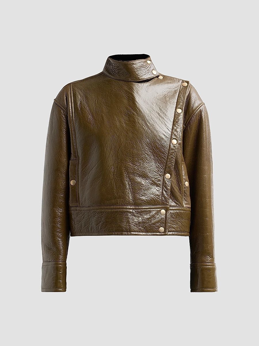 Ulla Johnson Women's ​Honora Leather Jacket - Lichen - Size Medium