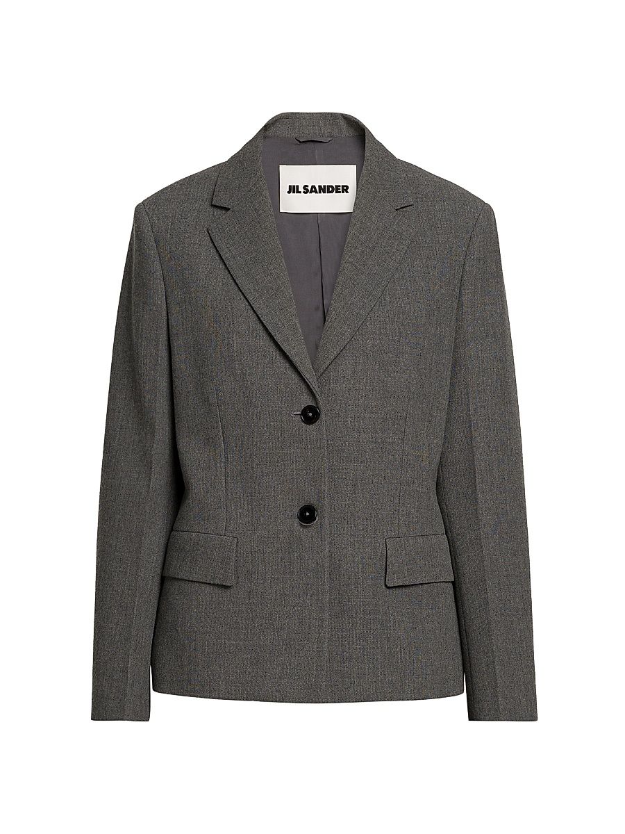 Women's Wool Single-Breasted Jacket - Volcanic Glass - Size 10