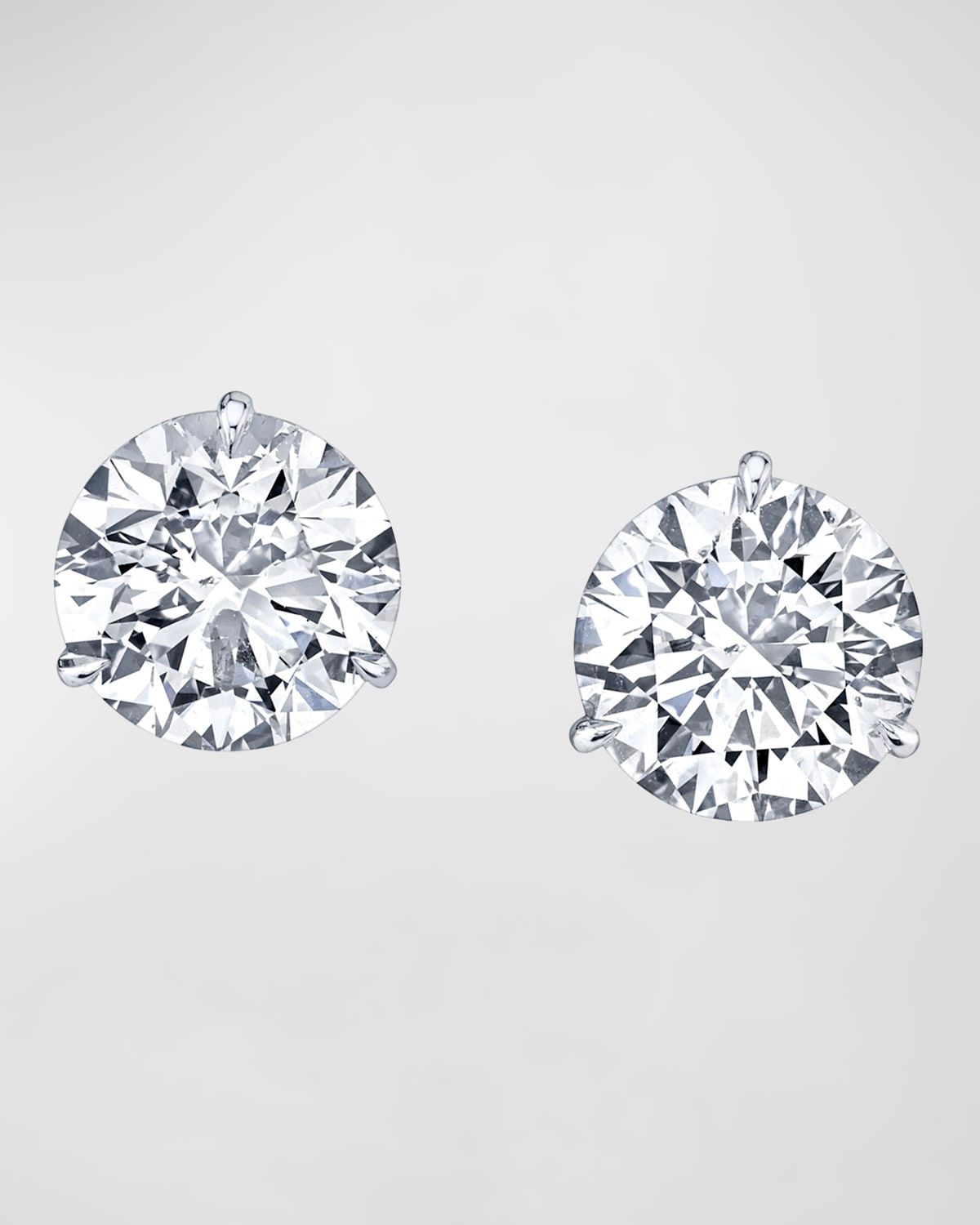 x Christina Adamo 18K White Gold 3-Prong Diamond Martini Stud Earrings, 3tcw, 0.30"L / 0.30"W