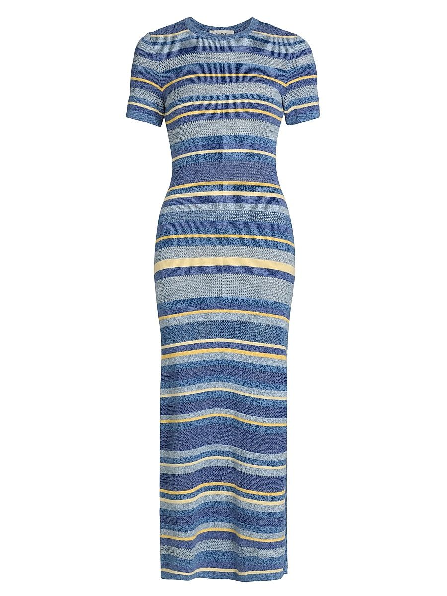 Women's Tonnie Striped Cotton Maxi Dress - Size Large