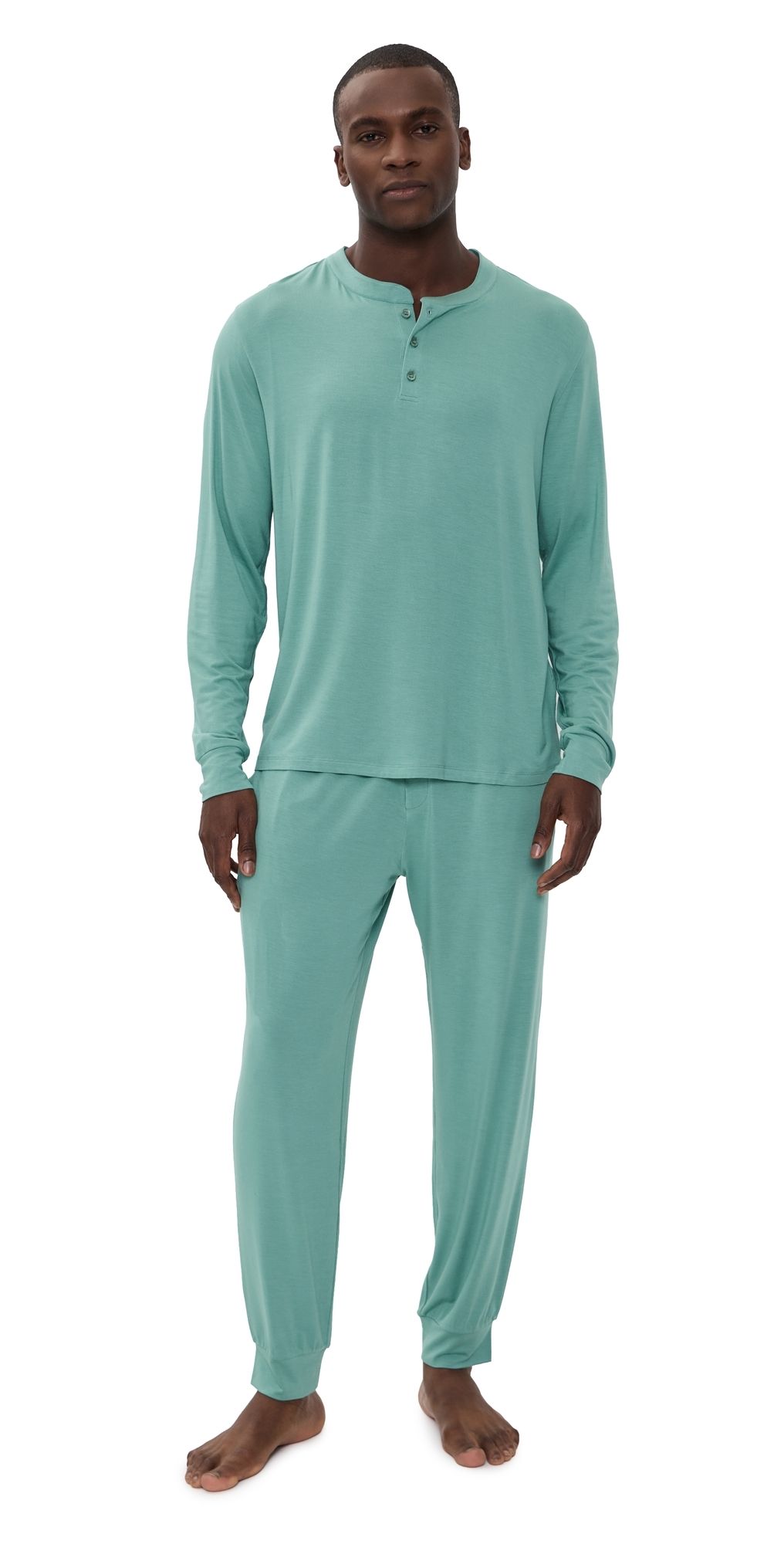 Eberjey Henry Modal Long Pajama Set Seagrass S