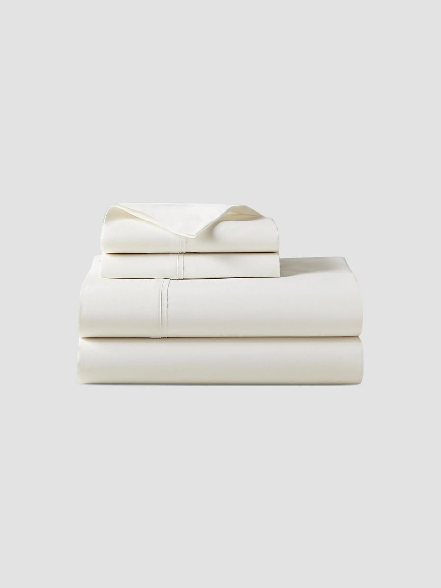 Organic 464 Percale Fitted Sheet - Off White - Size King