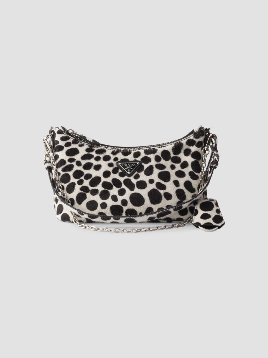 Prada Women's Printed Calf Hair Mini Shoulder Bag - White Multi