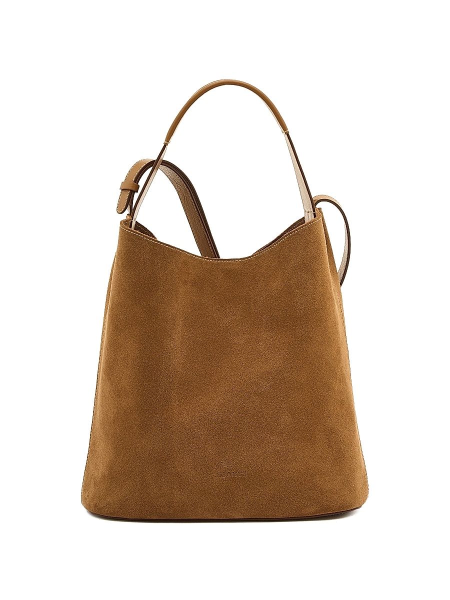 Women's Le Laudi Suede Bucket Bag - Testa Di Moro And Caffe