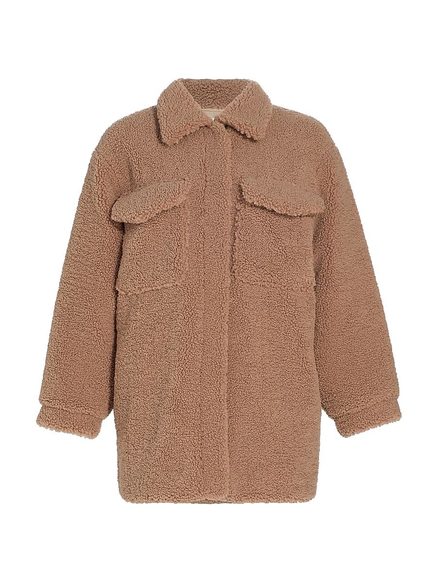 Women's Carla Faux-Shearling Shacket - Hazelnut - Size 12