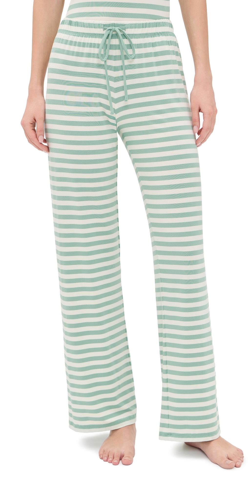 Z Supply So Sweet Stripe Pants Crystal Green L