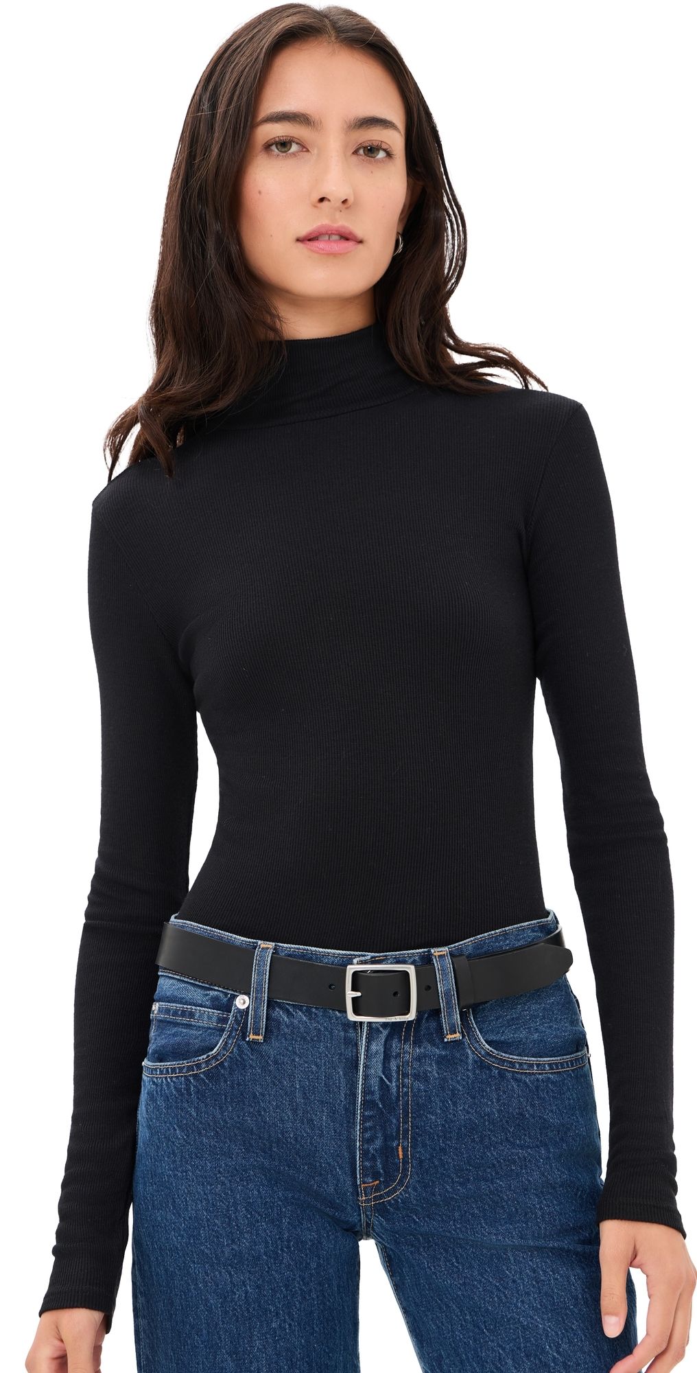 perfectwhitetee Tati Turtleneck Top True Black M