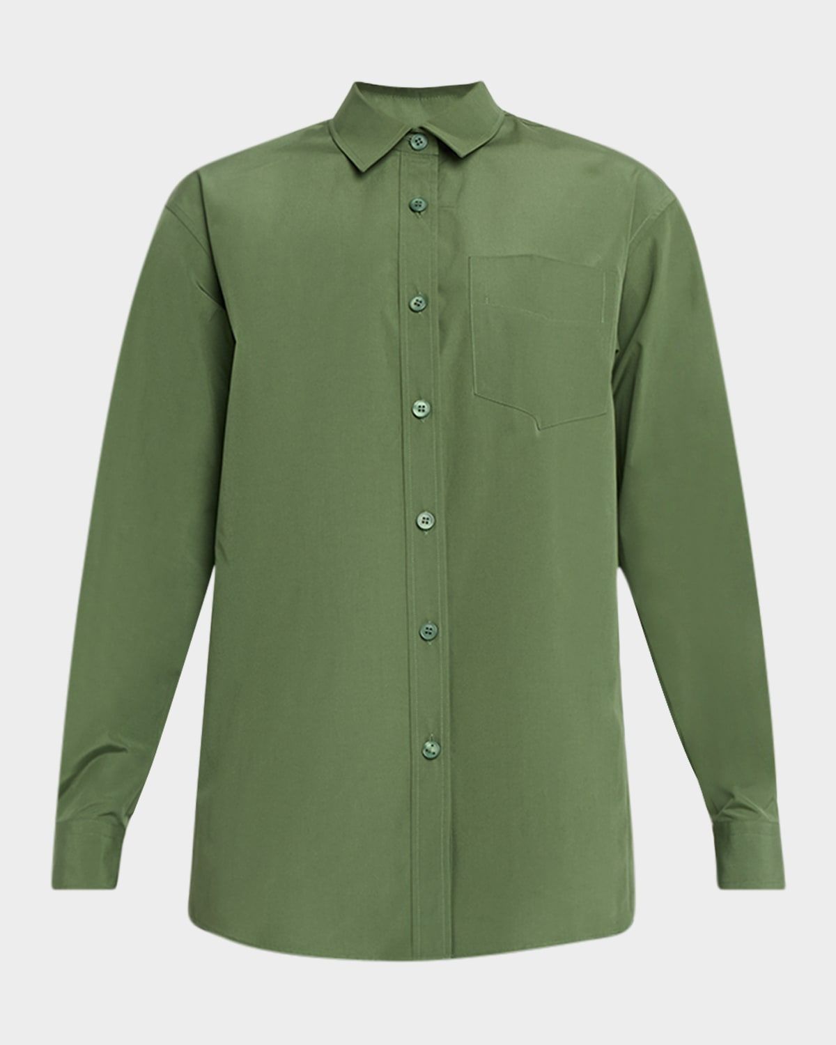 Oversized Button-Down Cotton Boyfriend Shirt