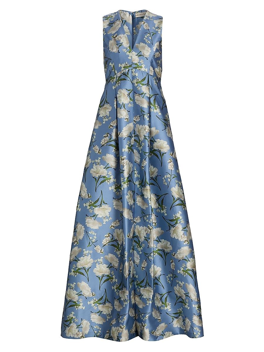 Women's Brooklynne Floral Mikado Gown - Twilight Gardens - Size 6