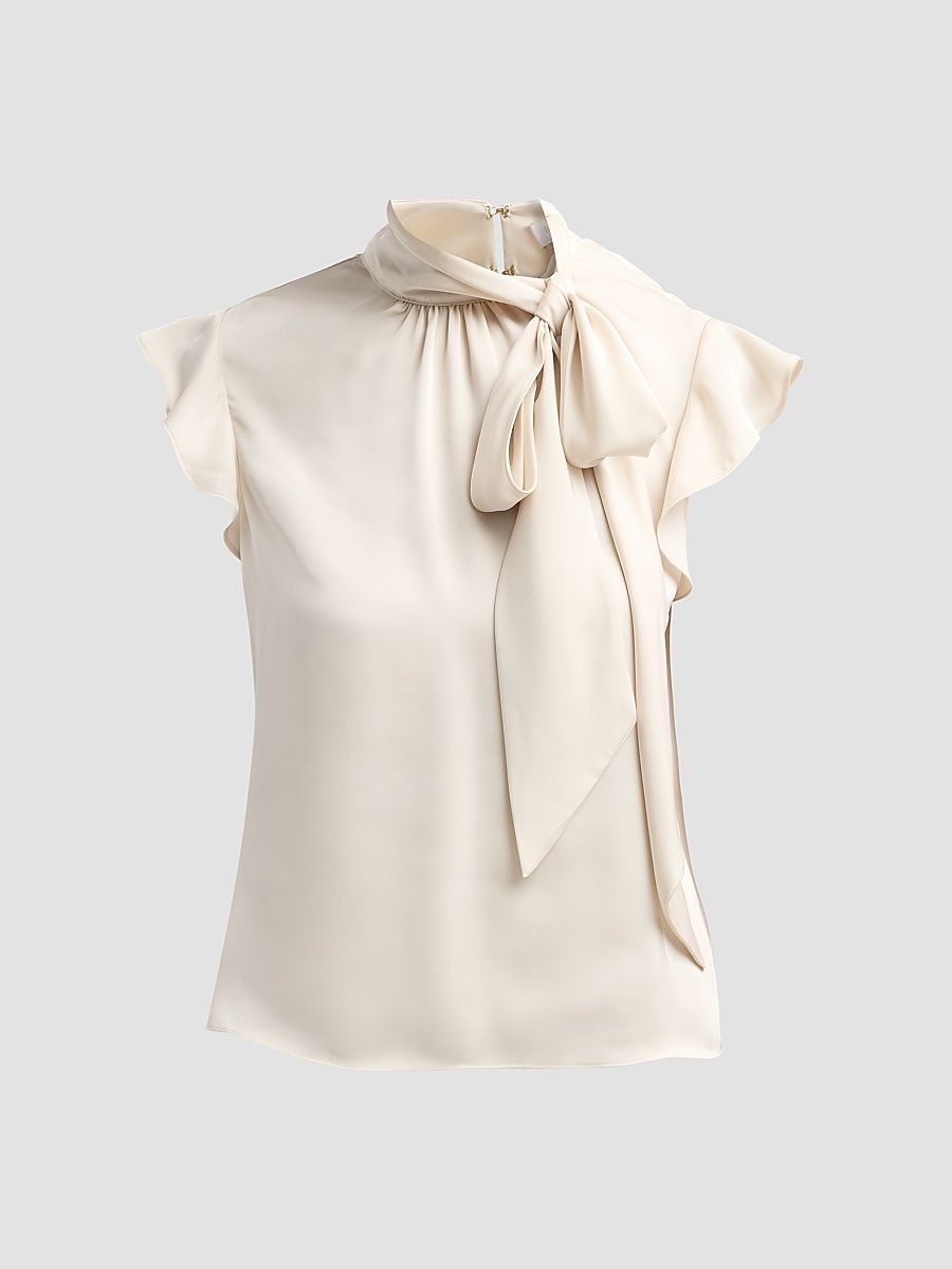 Women's Balinda Satin Blouse - Bone - Size XL