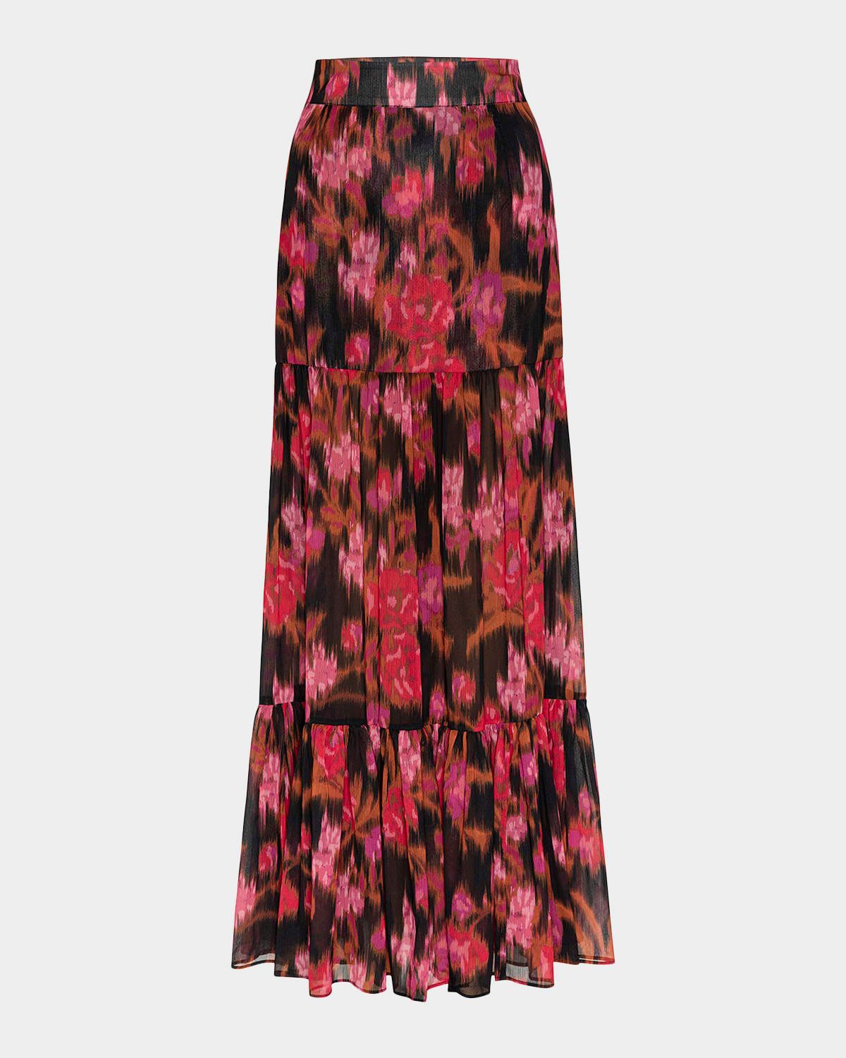 Mavi Floral Chiffon Maxi Skirt