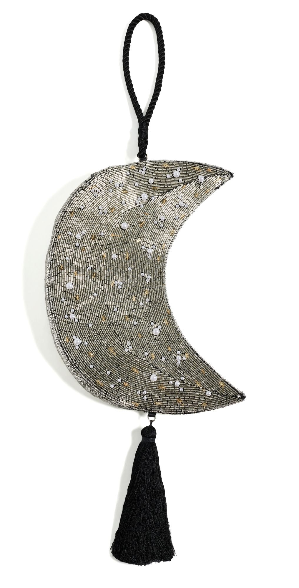 SIMONMILLER Beaded Crescent Wristlet Black/Silver One Size