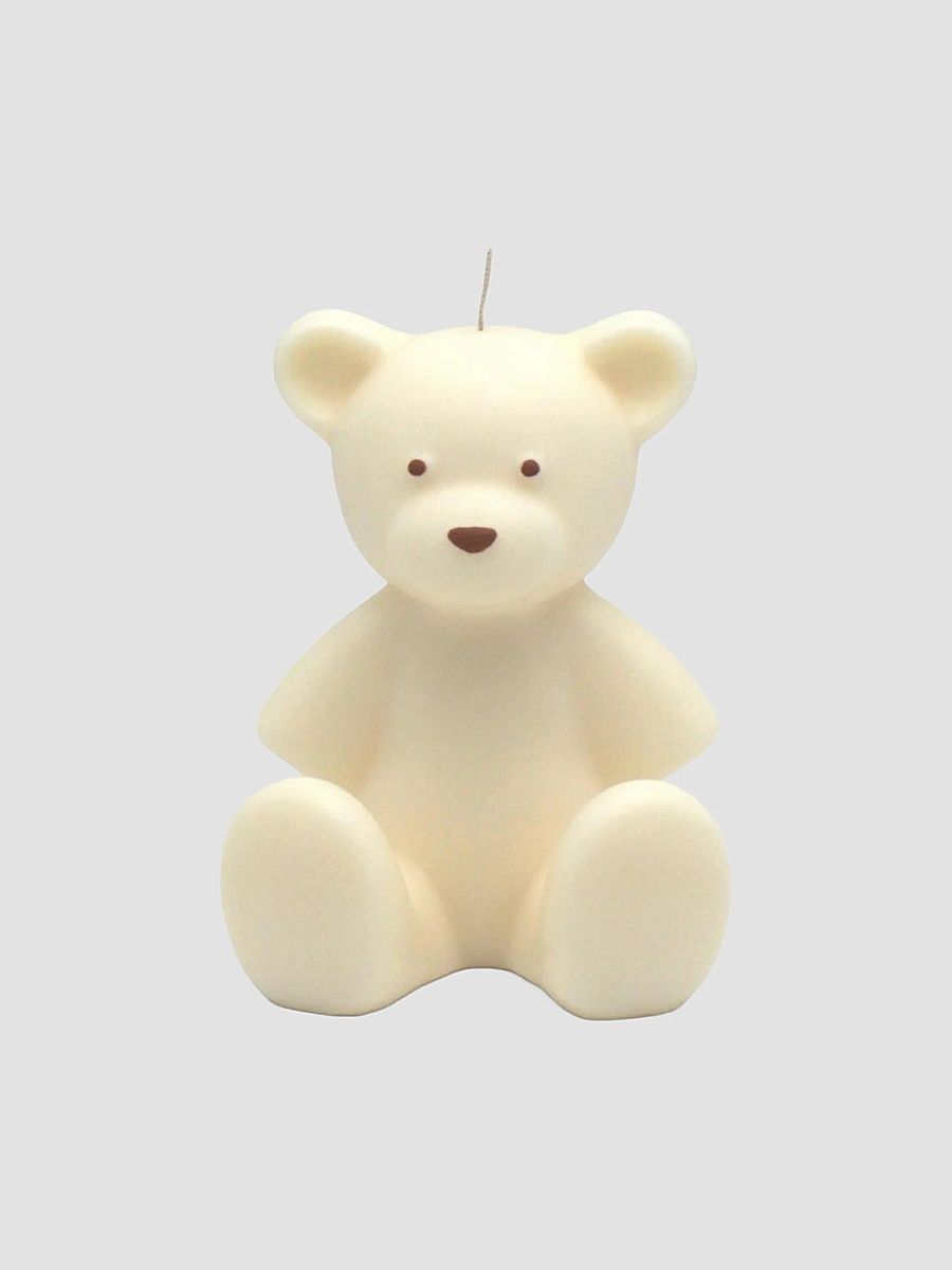 Bedford Teddy Bear Candle - White