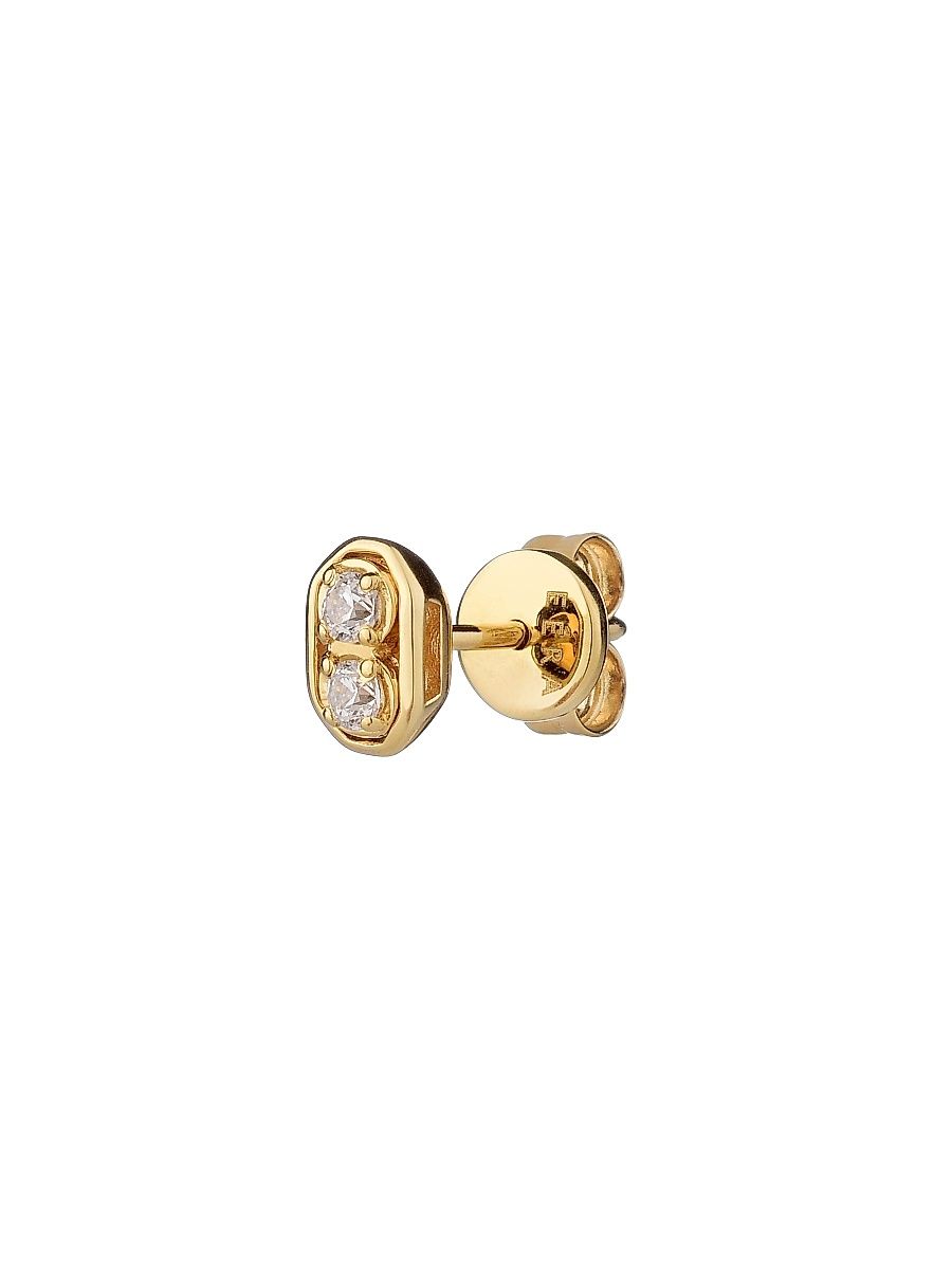 Women's Roma 18K Yellow Gold & Diamond Single Stud Earring - Yellow Gold