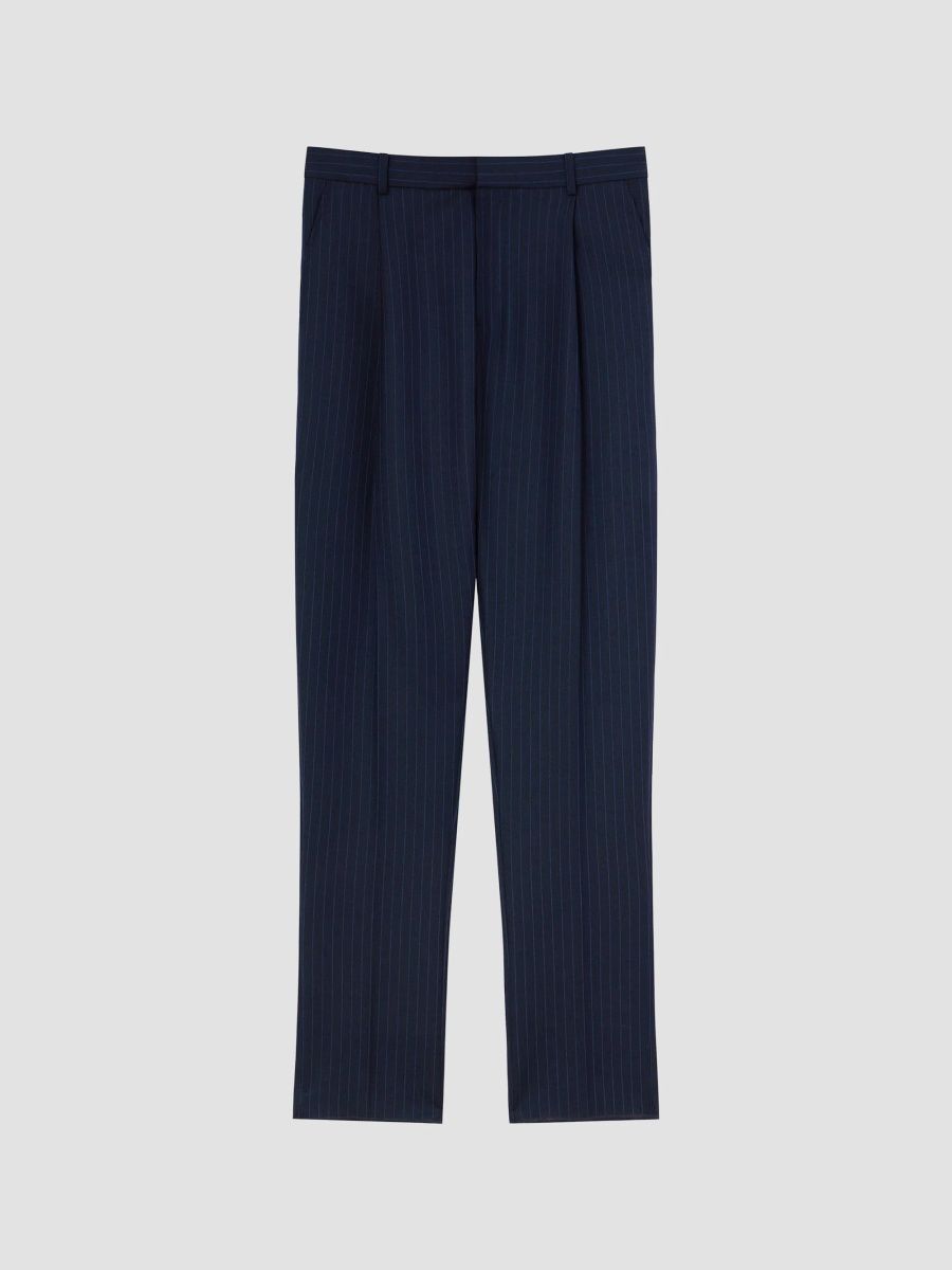 Givenchy Men's Striped Tapered Pants in Wool - Navy Blue - Size 30