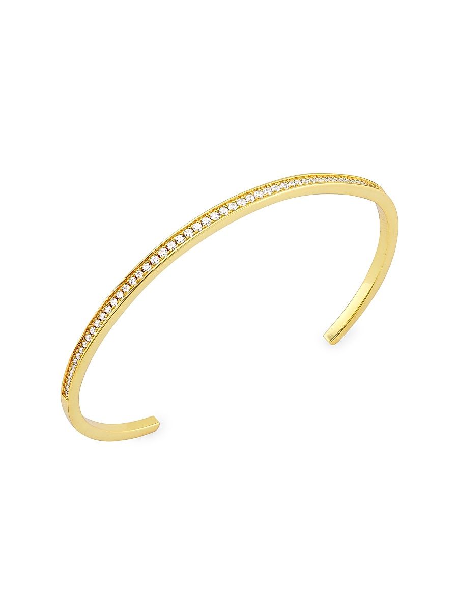 Women's Aura 14K-Gold-Plated & Cubic Zirconia Cuff - Gold Crystal