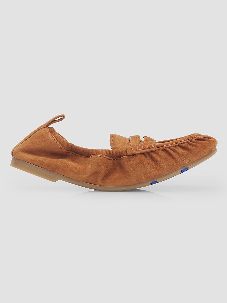 Women's Fawn Suede Penny Loafers - Cognac - Size 5