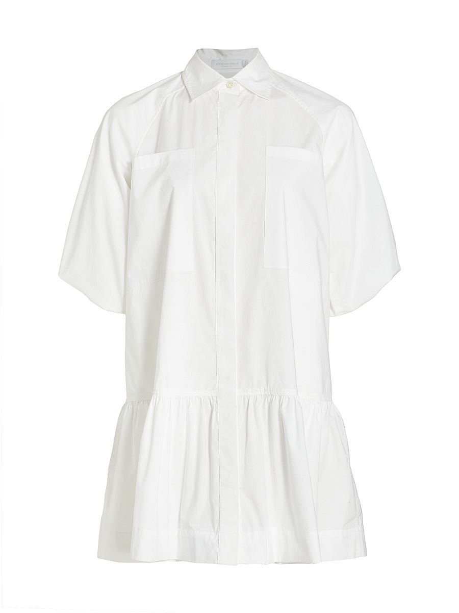 Women's Crissy Cotton Poplin Shirtdress - White - Size XL