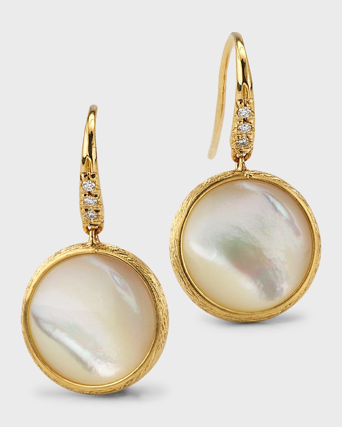 Jaipur Color Drop Earrings with Diamonds and Mother-of-Pearl
