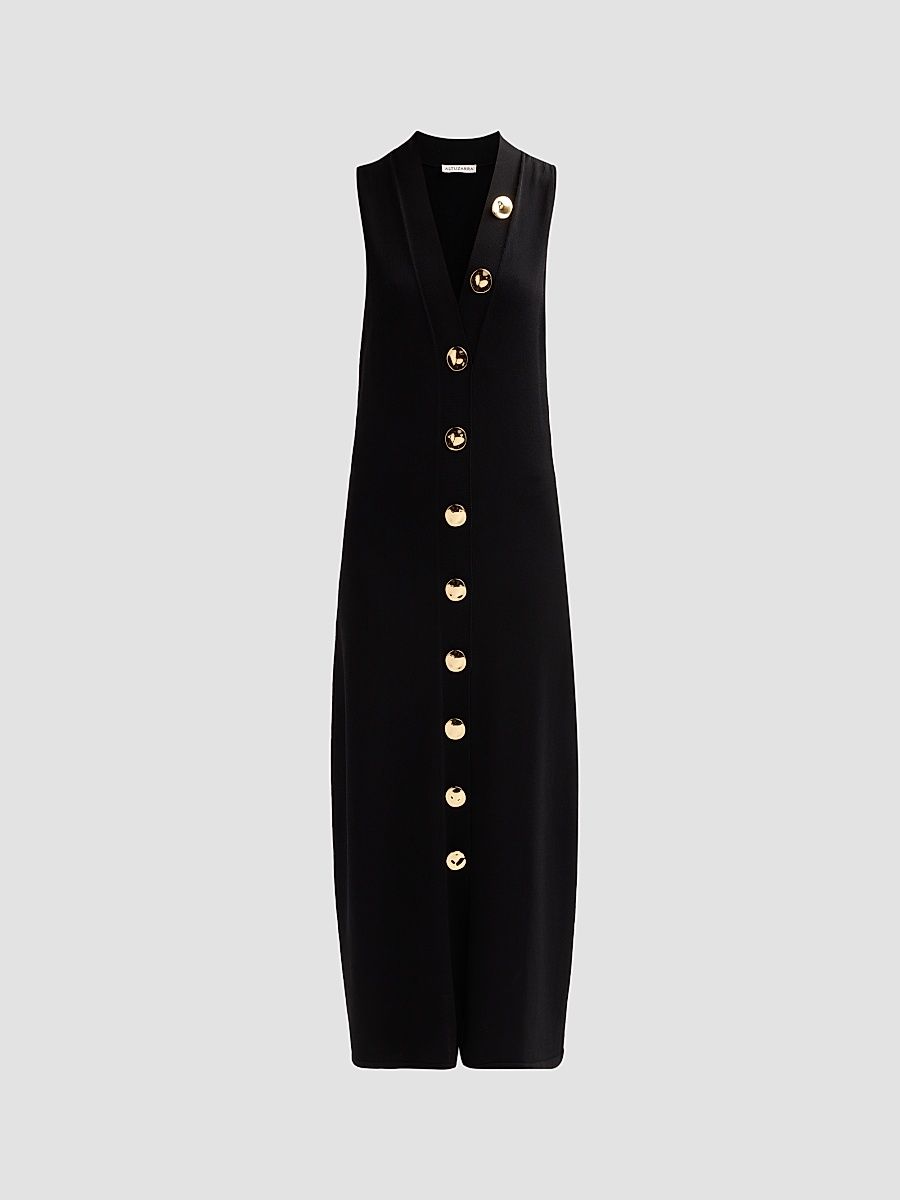 Women's Axia Button-Front Maxi Dress - Black - Size XL