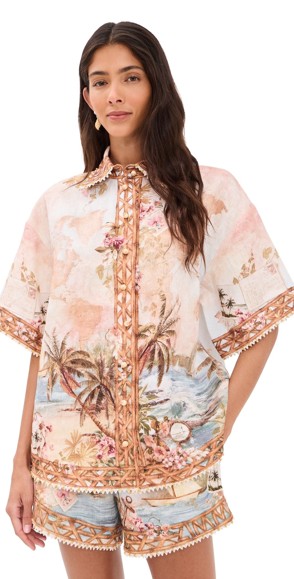 Zimmermann Mahon Shirt Island Map Blue 3