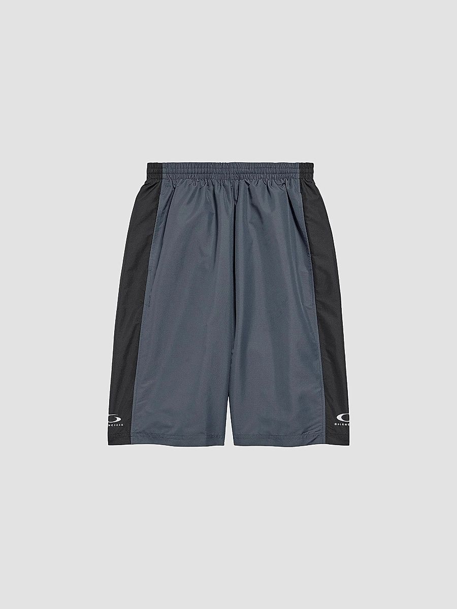 Balenciaga Men's Loop Sports Icon Basketball Swim Shorts - Anthracite - Size Small