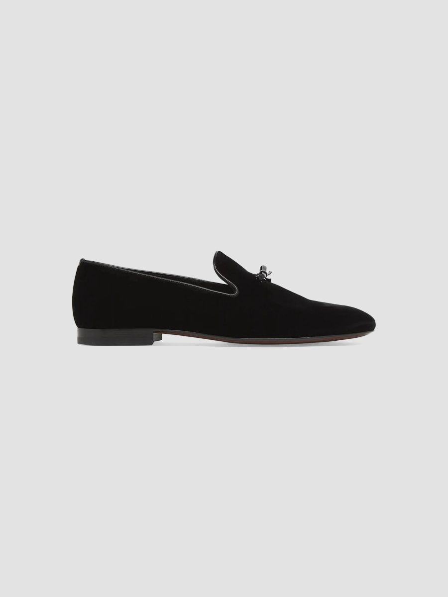 TOM FORD Men's Scott Velvet Slippers - Black - Size 7.5