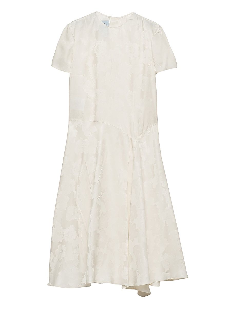 Women's Floral Jacquard Dress - Beige Multi - Size 12